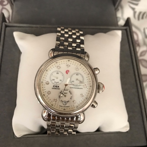 Stylish Michele signature diamond watch main image 4